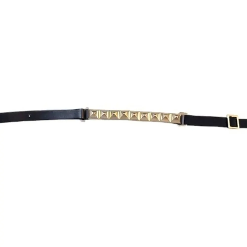 Vintage Suzi Roher Canada Studded Leather Belt Small Plus Silver 90s